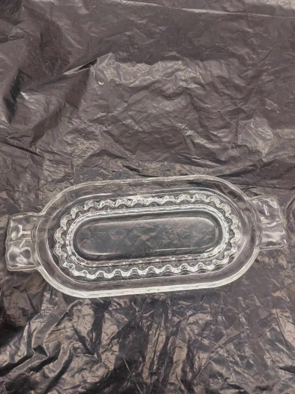 Glass Butter Dish with Lid for Countertop Clear Crystal Classic